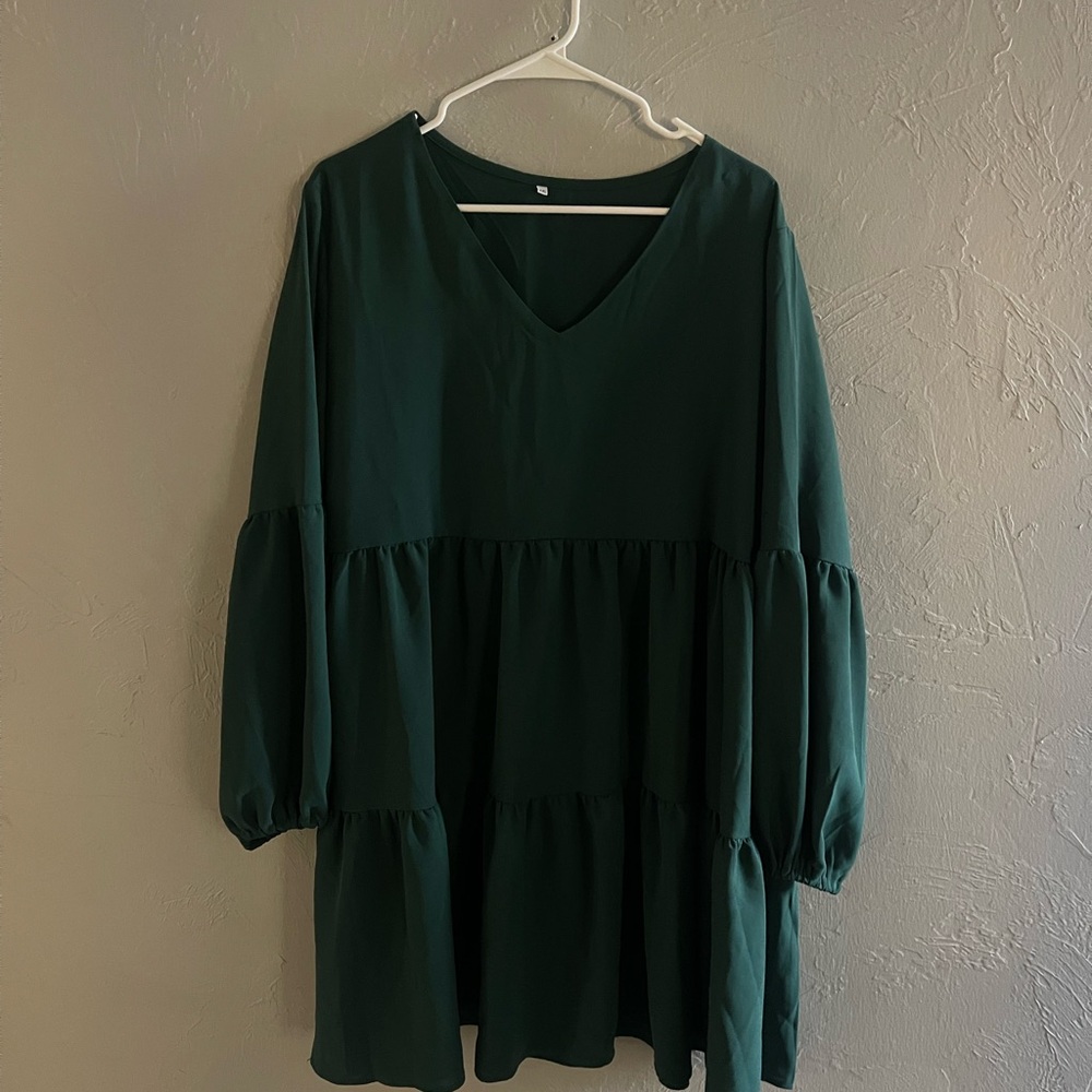 Elegant Green Women's Dress Flowy 2XL Great Condition